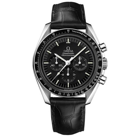 omega watch black leather strap